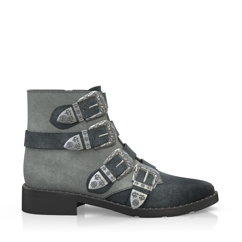 Straps and Metals Ankle Boots 3021