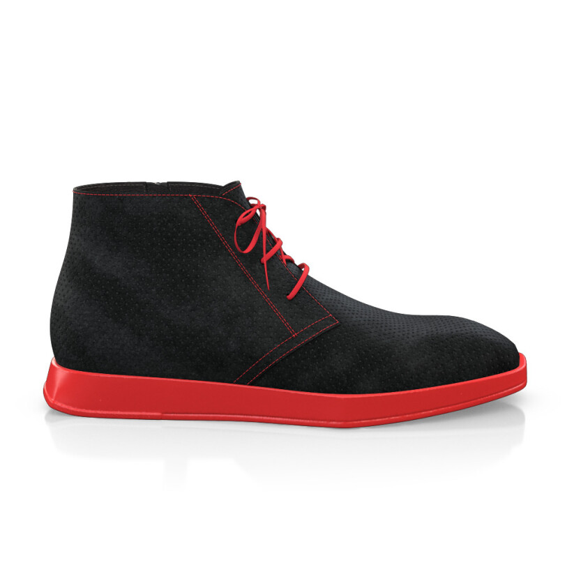 Men`s Square Toe Flat Ankle Boots 18025