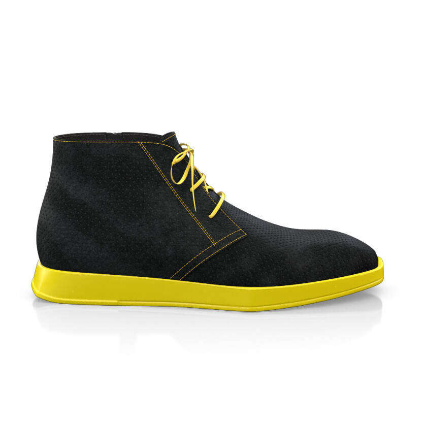 Men`s Square Toe Flat Ankle Boots 18028