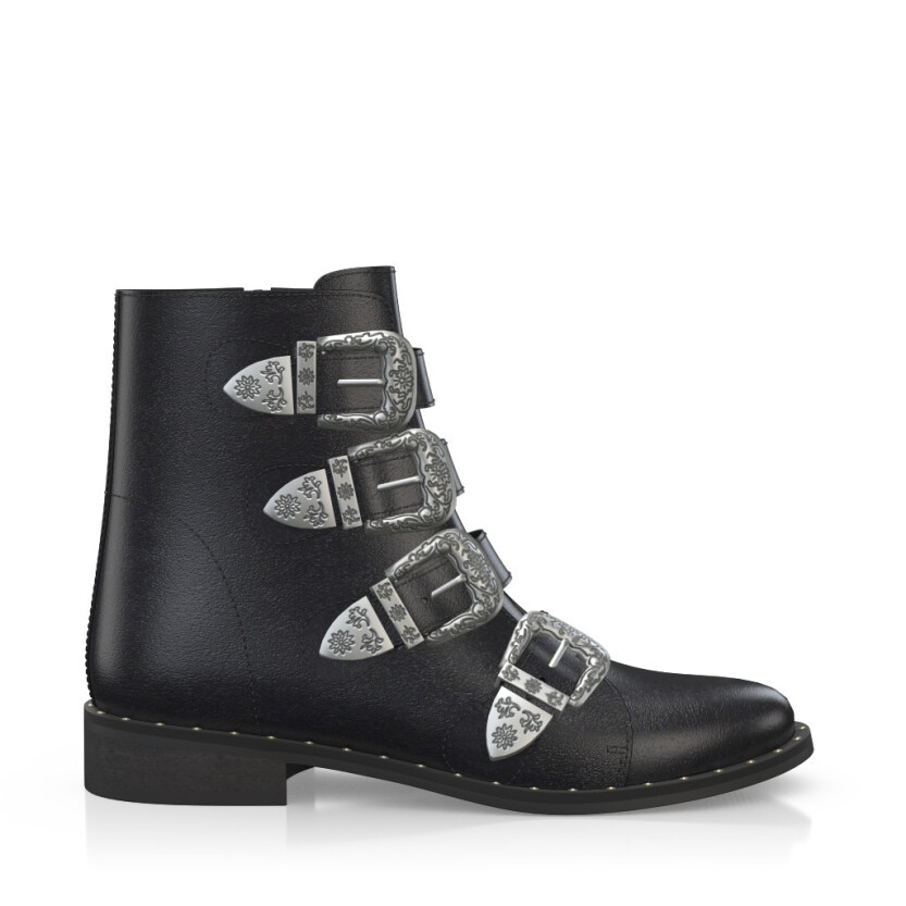 Straps and Metals Ankle Boots 3492