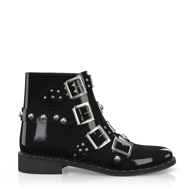 Straps and Metals Ankle Boots 3642