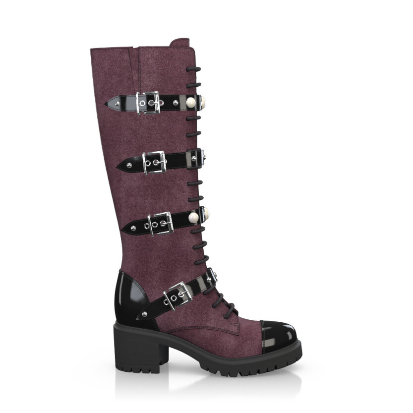 Knee High Lace-Up Boots 4046-53