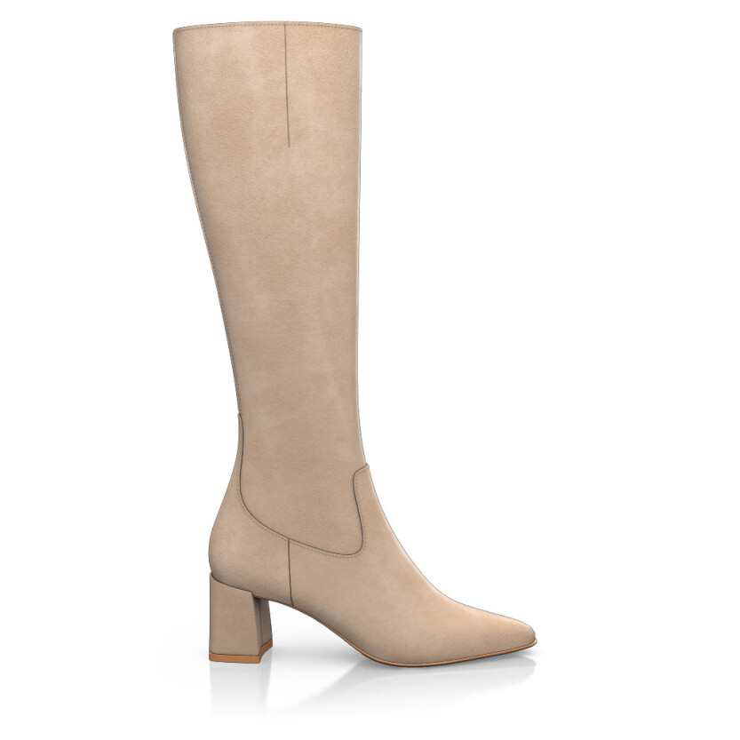 Mid Heel Pointed Toe Boots 27830