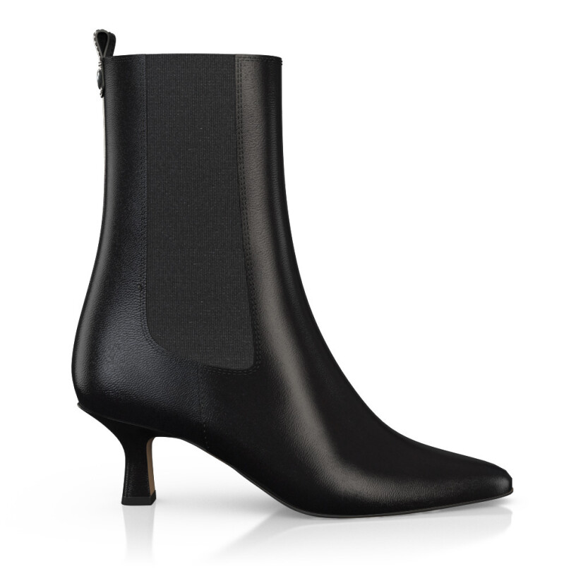 Mid Heel Pointed Toe Ankle Boots 41412