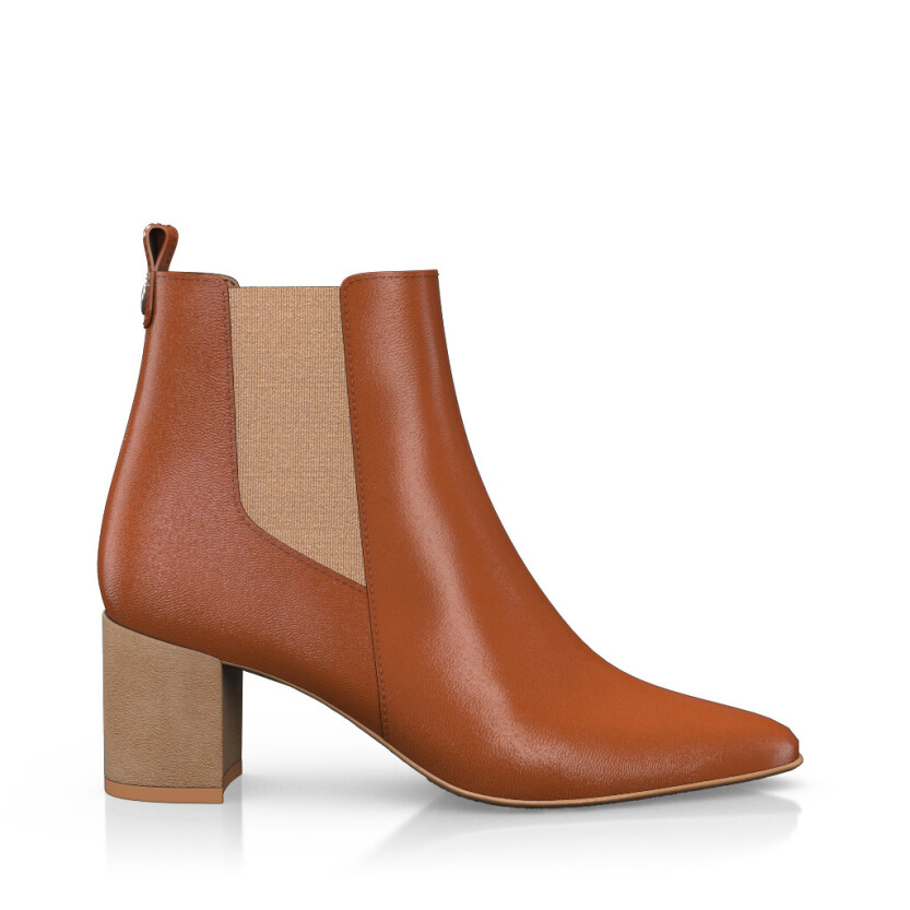 Mid Heel Pointed Toe Ankle Boots 41436