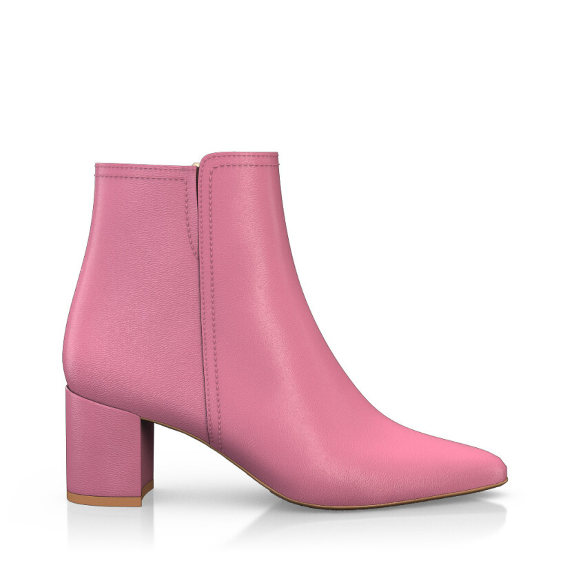 Mid Heel Pointed Toe Ankle Boots 41445
