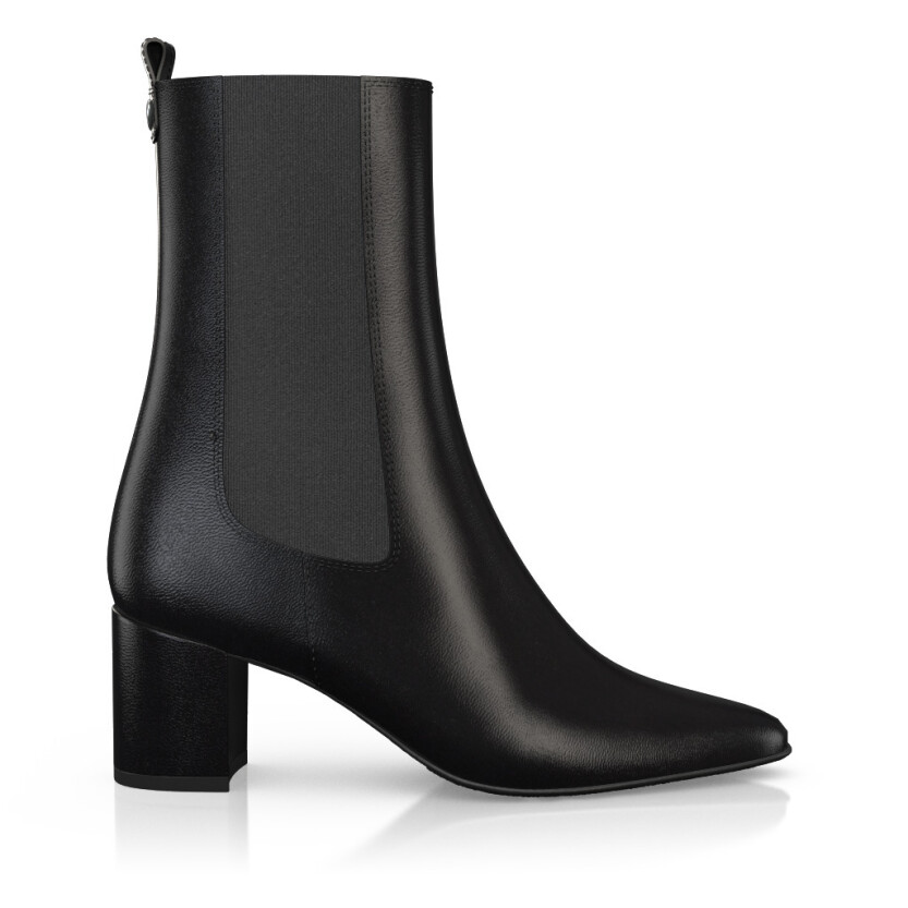 Mid Heel Pointed Toe Ankle Boots 48856