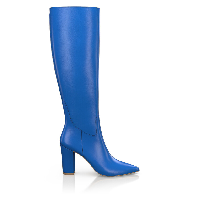 Pointed Toe Heeled Knee-High Boots 49405
