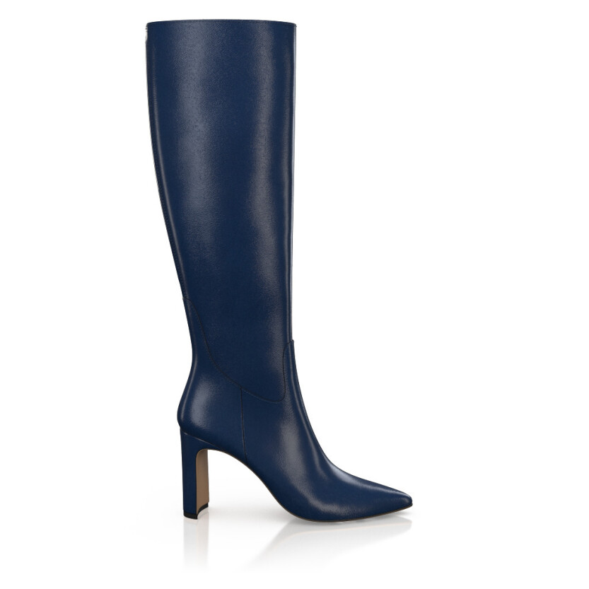 Pointed Toe Heeled Knee-High Boots 49429