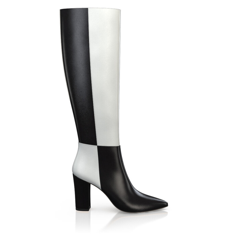 Pointed Toe Heeled Knee-High Boots 49432