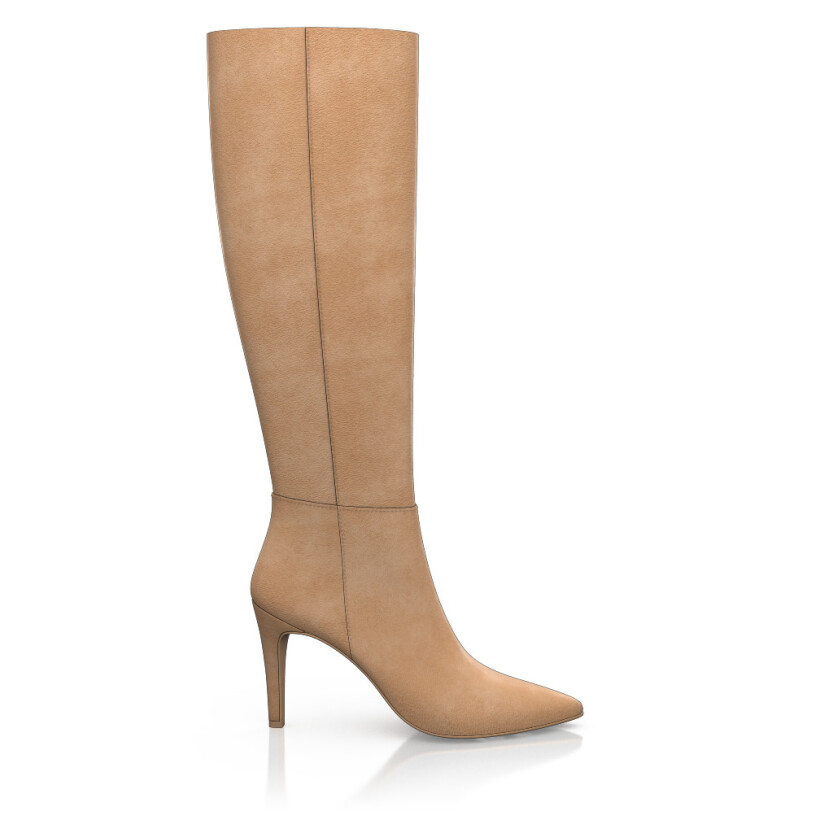 Pointed Toe Heeled Knee-High Boots 49441