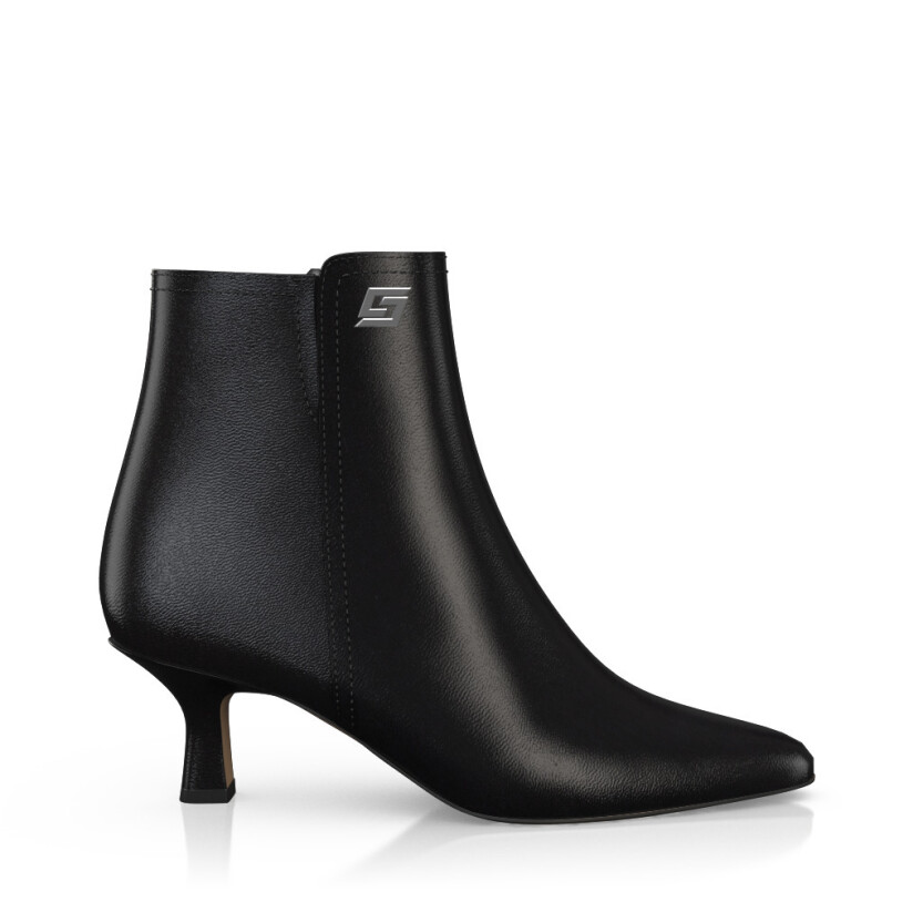 Mid Heel Pointed Toe Ankle Boots 50090