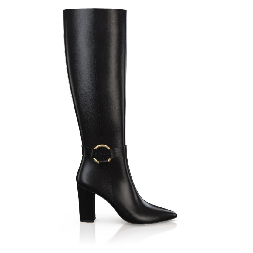 Pointed Toe Heeled Knee-High Boots 50207