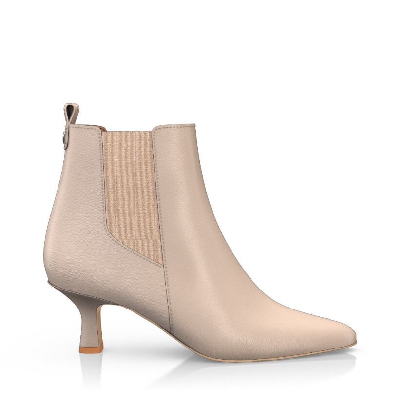 Mid Heel Pointed Toe Ankle Boots 50237