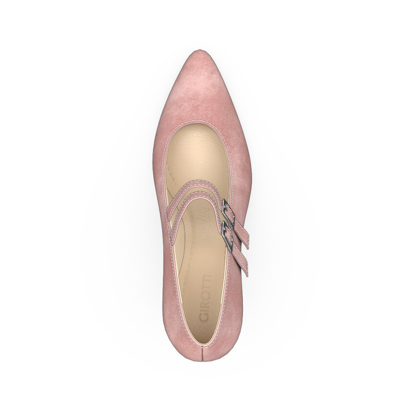 Block Heel Pointed Toe Shoes 6558