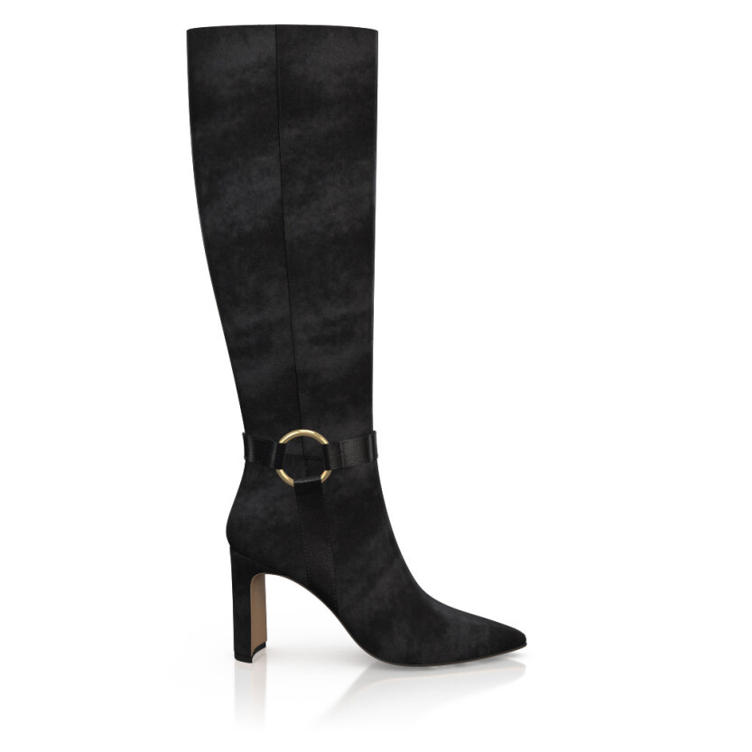 Pointed Toe Heeled Knee-High Boots 51605