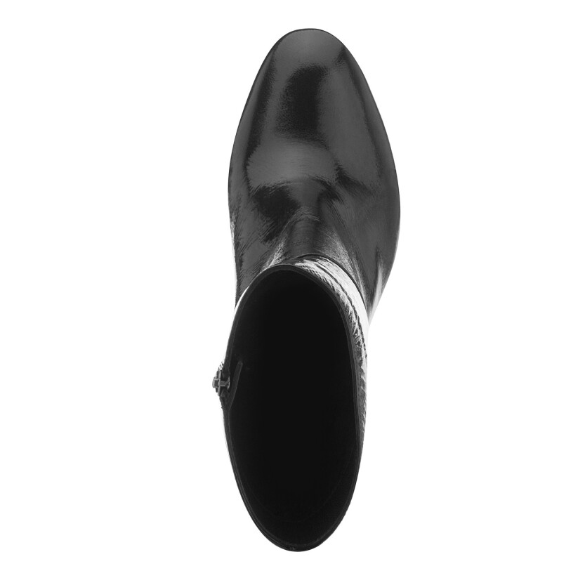 Block Heel Ankle Boots Vittoria Wrinkled patent leather Black