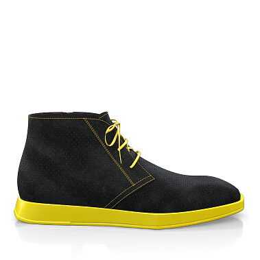 Men`s Square Toe Flat Ankle Boots 18028