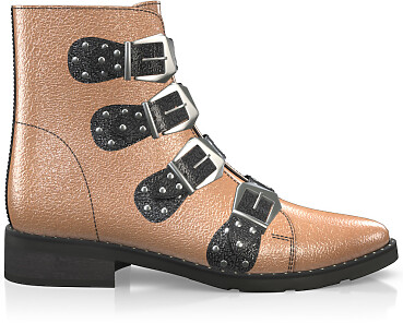 Straps and Metals Ankle Boots 3024