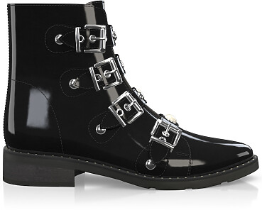 Straps and Metals Ankle Boots 3640