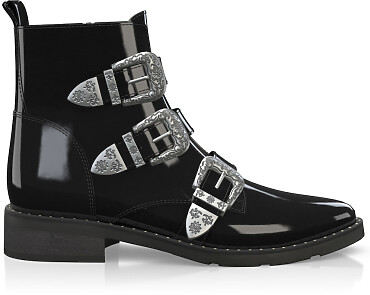 Straps and Metals Ankle Boots 3643