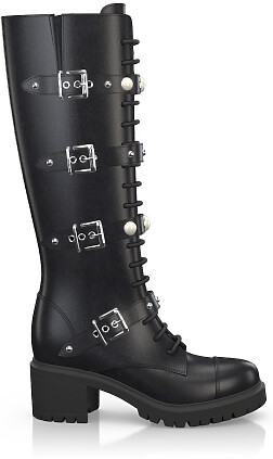 Knee High Lace-Up Boots 4039