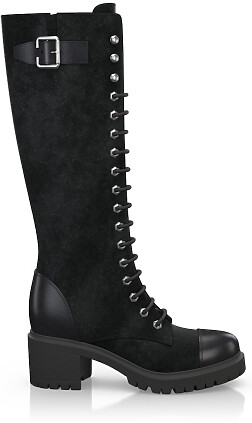 Knee High Lace-Up Boots 4040