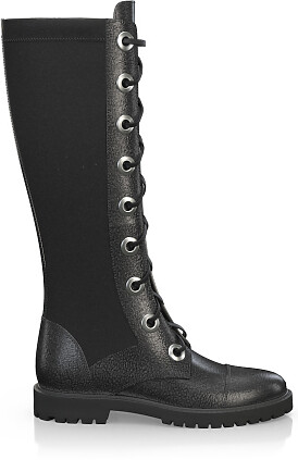 Knee High Lace-Up Boots 4191