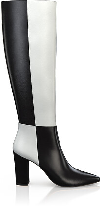 Pointed Toe Heeled Knee-High Boots 49432