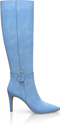 Pointed Toe Heeled Knee-High Boots 49438