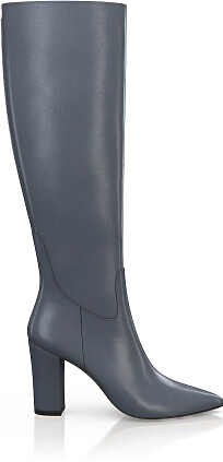 Pointed Toe Heeled Knee-High Boots 50210