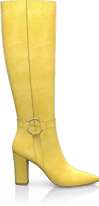 Pointed Toe Heeled Knee-High Boots 50222