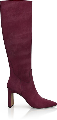 Pointed Toe Heeled Knee-High Boots 51431