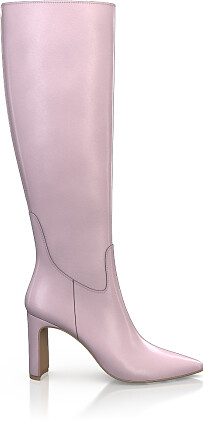 Pointed Toe Heeled Knee-High Boots 51434