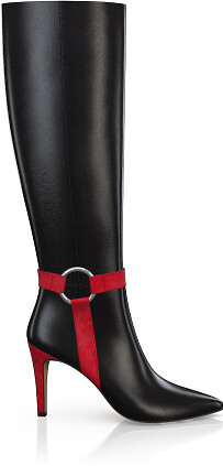 Pointed Toe Heeled Knee-High Boots 51596