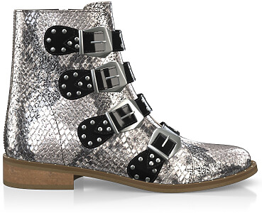Straps and Metals Ankle Boots 9062