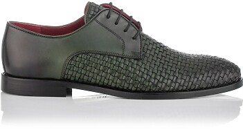  Men`s Woven Leather Derby Angelo Green