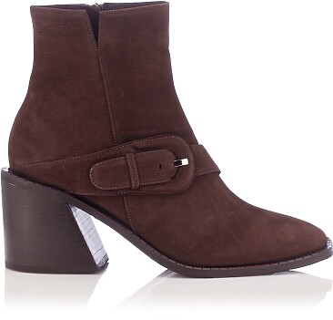 Buckle Ankle Boots Patrizia Nubuck leather Brown