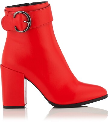 Block Heel Ankle Boots Anna Red