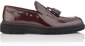 Men`s Slip-On Shoes Luigi Patent leather Burgundy
