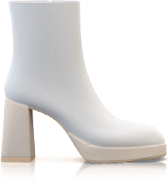 Square Toe Platform Flare Heel Ankle Boots