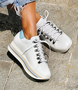 Rainbow Color Sole Sneakers White