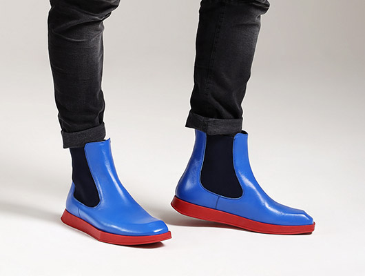 Men`s square toe flat ankle boots 22578