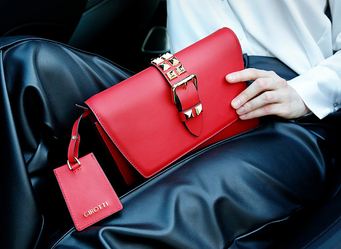Red clutch bag